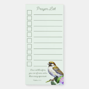 Prayer List Matthew 10:31 Magnetic Notepad