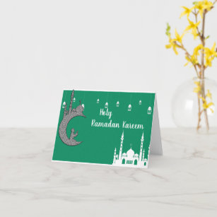 Prayer marque temple ,moon ,Ramadan Kareem  Card