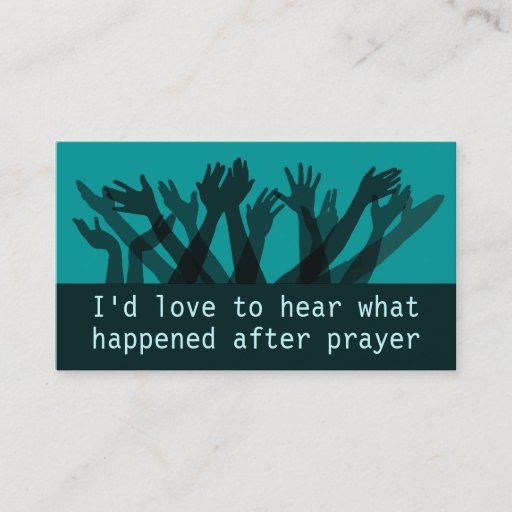 Customizable Prayer Ministry Testimony.Praise Report Handout Business Card Template
