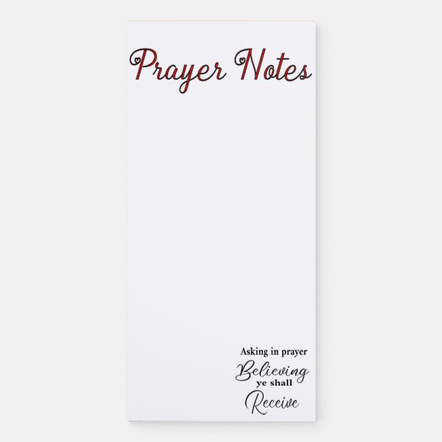Prayer Notes Hearts Magnetic Notepad (Front)