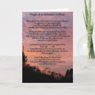 Prayer of Alzheimer's Sufferer Card