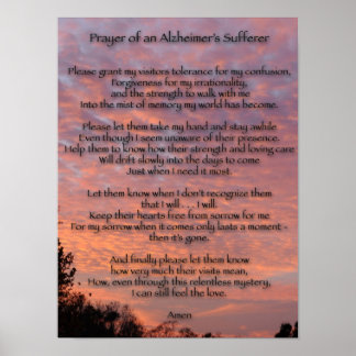 Prayer of an Alzheimer's Sufferer Poster