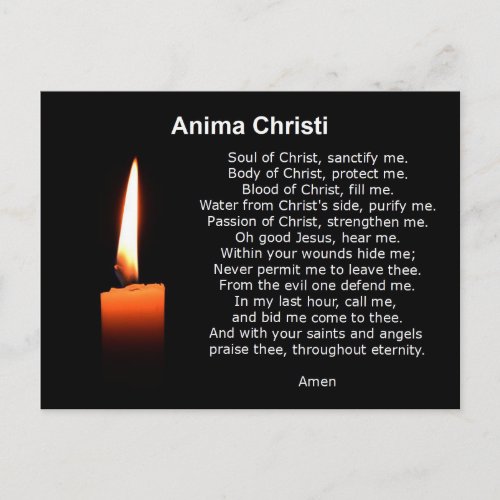 Prayer of Comfort Anima Christi Sould of Christ Postcard