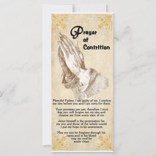 Prayer of Contrition Rack Card