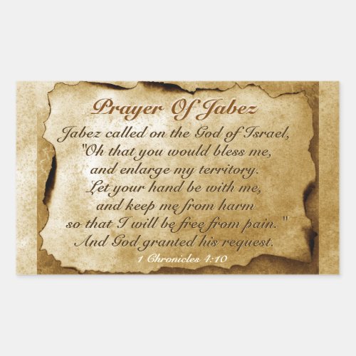Prayer of Jabez 1 Chronicles 410 Bible Verse Rectangular Sticker