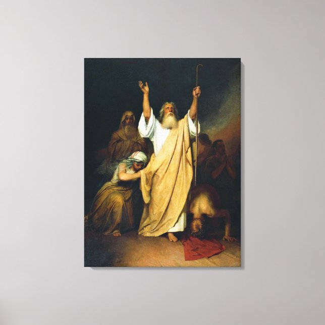 Prayer of Moses, fine art painting, Canvas Print (Front)