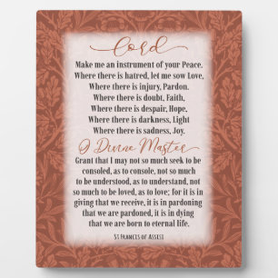 Prayer of Peace - St Francis of Assisi Plaque