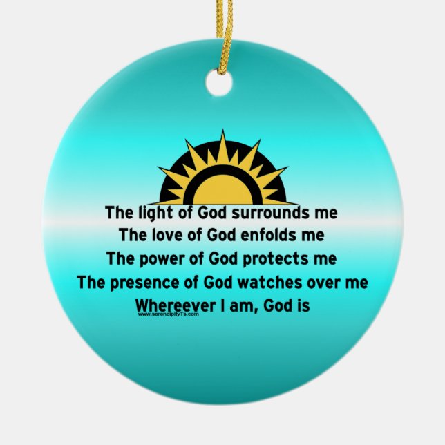 Prayer of Protection Ceramic Ornament (Front)