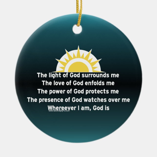 Prayer of Protection Ceramic Ornament (Front)