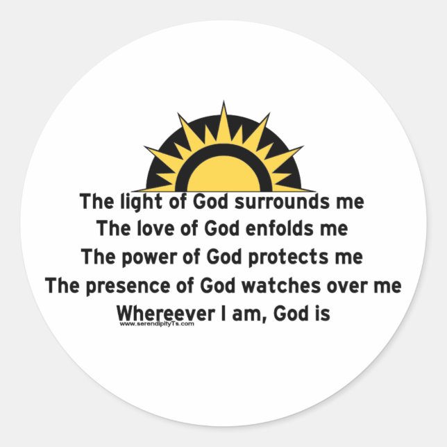 Prayer of Protection Classic Round Sticker (Front)