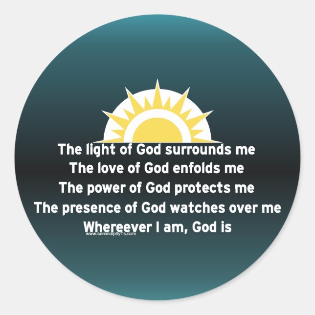 Prayer of Protection Classic Round Sticker (Front)