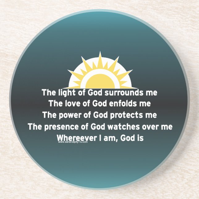 Prayer of Protection Drink Coaster (Front)