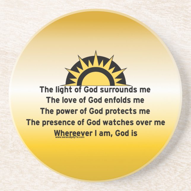 Prayer of Protection Drink Coaster (Front)