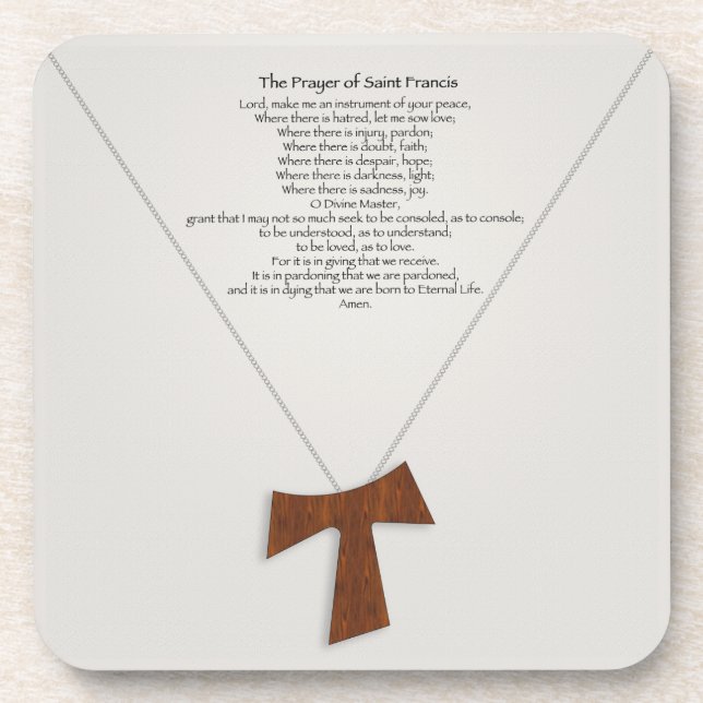Prayer of Saint Francis Beverage Coaster (Front)