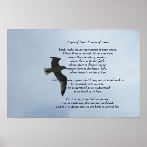 Prayer of Saint Francis of Assisi Poster