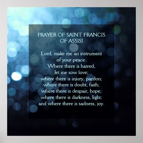 Prayer of Saint Francis of Assisi Poster