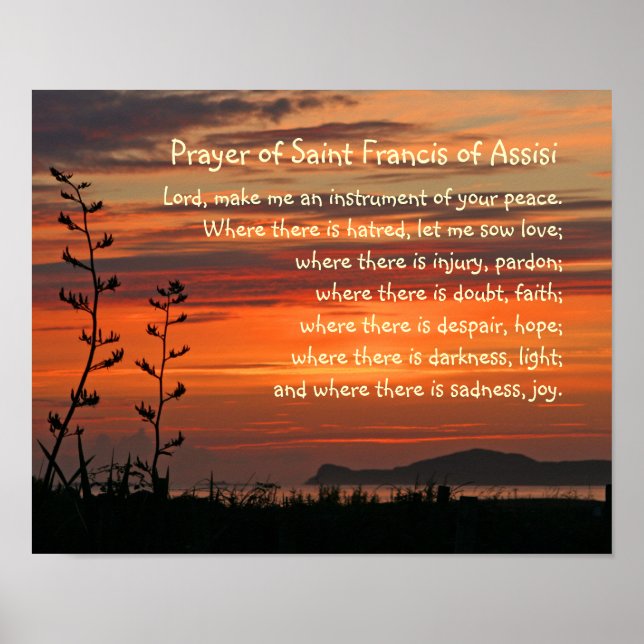 Prayer of Saint Francis of Assisi Poster (Front)