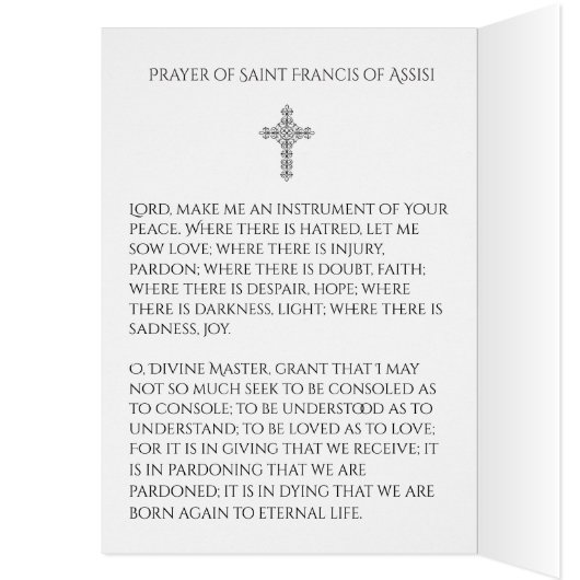 Prayer of Saint Francis of Assisi Stained Glass (Inside (Left))