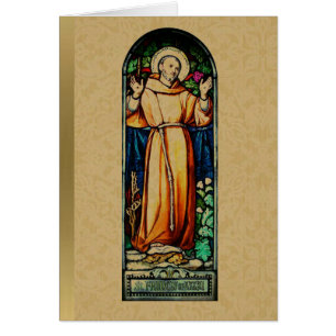 Prayer of Saint Francis of Assisi Stained Glass Cards