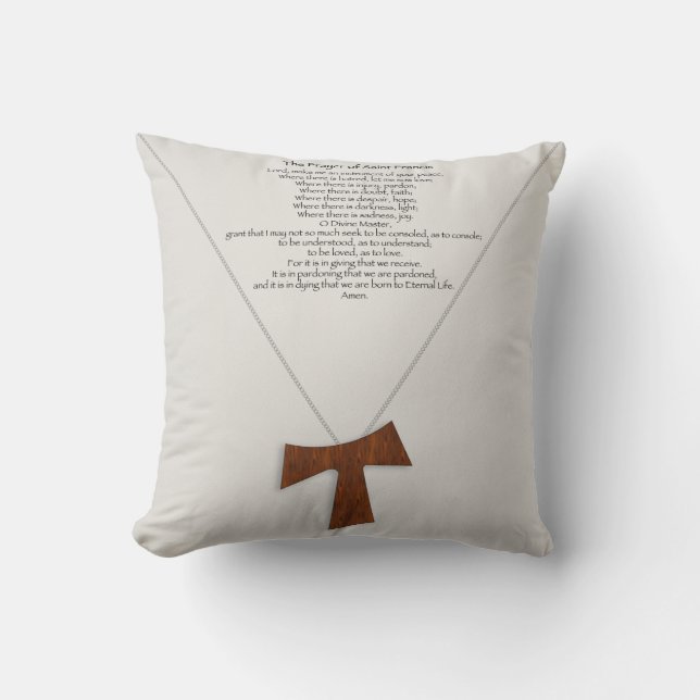 Prayer of Saint Francis Throw Pillow (Front)