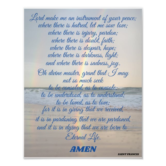 Prayer of Saint Francis Wood Wall Art (Front)