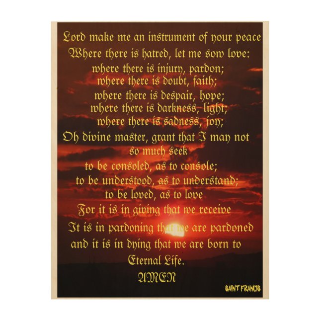 Prayer of Saint Francis Wood Wall Art (Front)