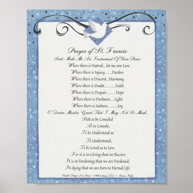 Prayer of Saint St. Francis of Assisi 15:17 Paris Poster (Front)