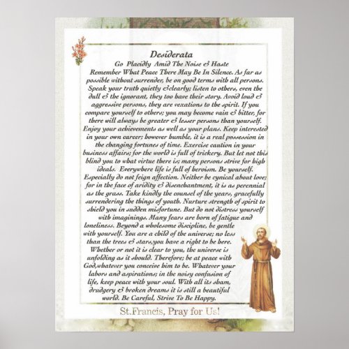 Prayer of Saint St Francis of Assisi 1517 Paris Poster