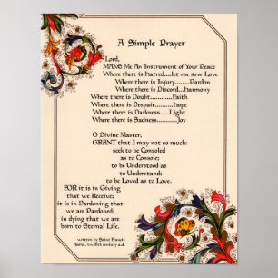 Prayer of Saint St. Francis of Assisi 15:17 Paris Poster