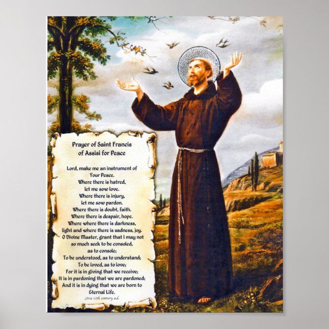Prayer of Saint St. Francis of Assisi 15:17 Paris Poster (Front)
