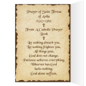 Prayer of Saint Teresa of Avila Cards (Inside (Left))
