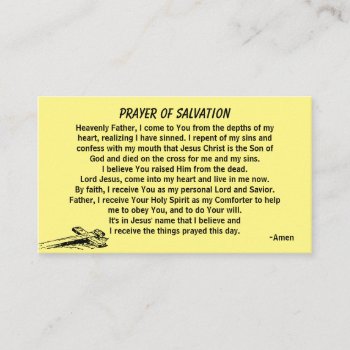 Prayer Of Salvation Agrainofmustardseed.com Business Card by Agrainofmustardseed at Zazzle