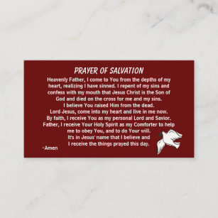 PRAYER OF SALVATION Front/Back Business Card