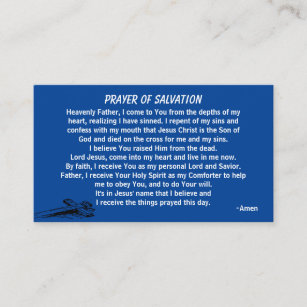 PRAYER OF SALVATION Front/Back Business Card