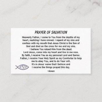 Prayer Of Salvation Pass It On! Business Card by Agrainofmustardseed at Zazzle