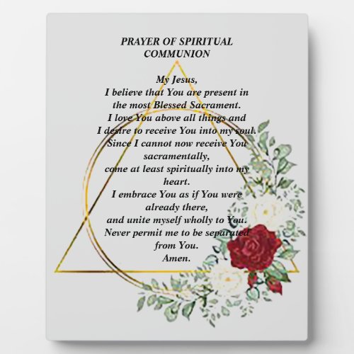 Prayer of Spiritual Communion Plaque