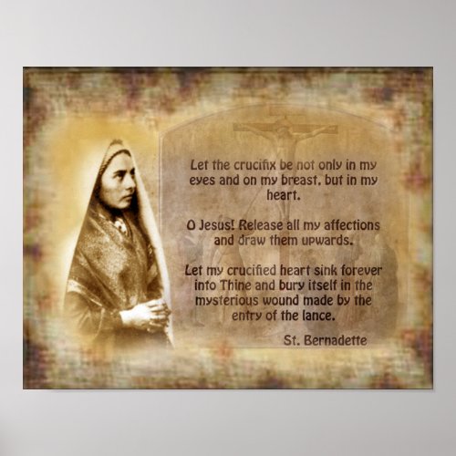 Prayer of St Bernadette Poster