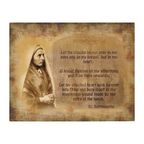 Prayer of St Bernadette Wood Wall Art