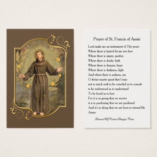 Prayer of St Francis of Assisi Holy Card