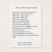 Prayer of St. Francis of Assisi Holy Card (Back)