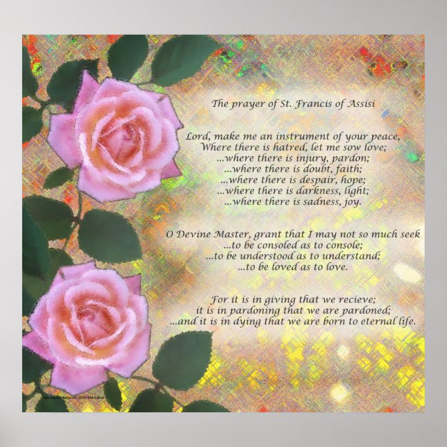 Prayer of St. Francis of Assisi Poster (Front)