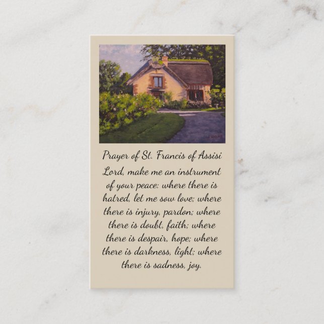 Prayer of St. Francis of Assisi Sympathy Card (Front)