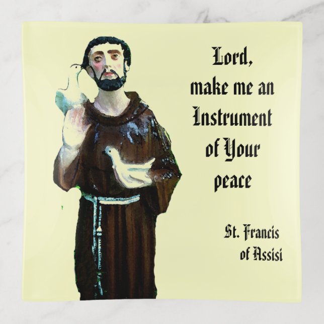 Prayer of St. Francis of Assisi Trinket Tray (Front)