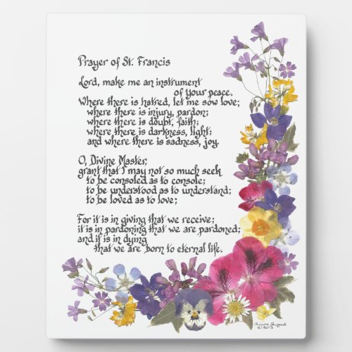 Prayer of St Francis Plaque