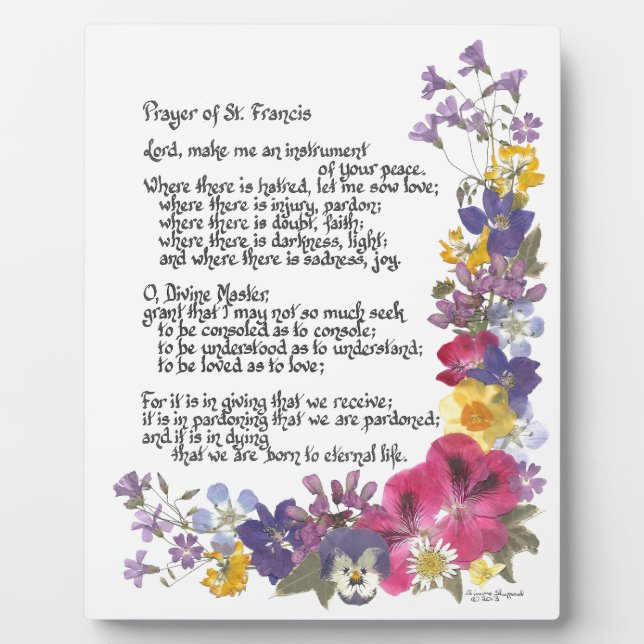 Prayer of St. Francis Plaque (Front)