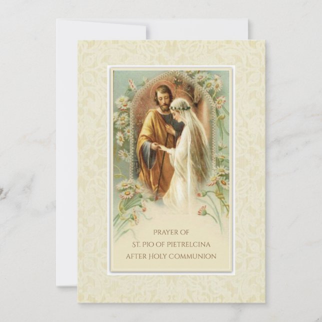Prayer of St. Padre Pio after Holy Communion Invitation (Front)