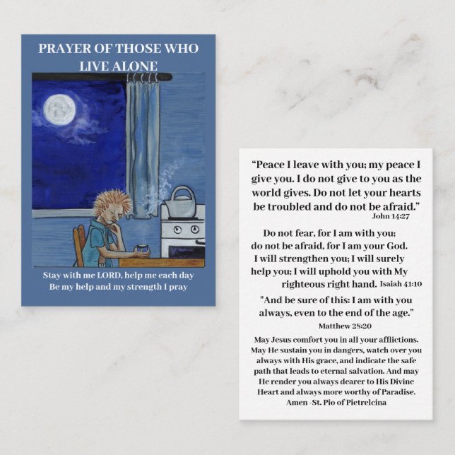Prayer of those who live alone business card (Front/Back)