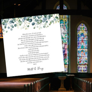Prayer on your wedding day Eucalyptus Card