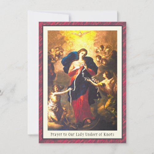 Prayer Our Lady Undoer Knots Blessed Virgin Mary C Card