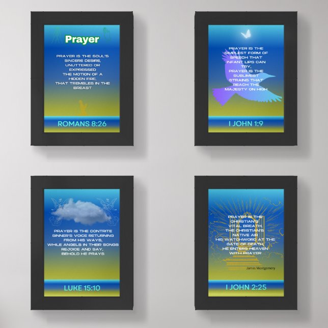 Prayer Poem by James Montgomery Wall Art Sets (Front)